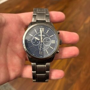 PRE-OWNED 48MM FOSSIL FLYNN BLUE CHRONOGRAPH MENS WATCH